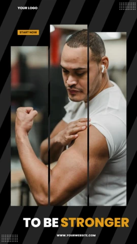 3 stripes triptych commercial instagram story post design template