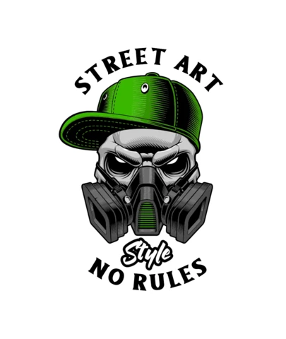 Graffiti Skull With Gas Mask T-Shirt Design Template