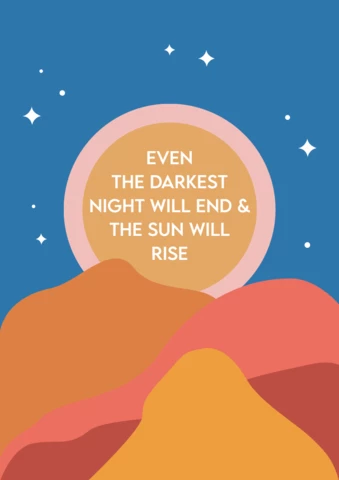 Even The Darkest Night End Motivational Poster