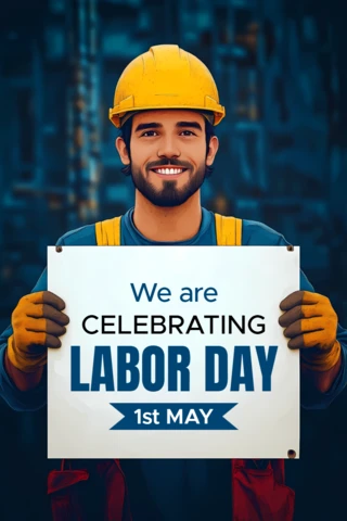 Modelo de design de comemoração do Dia do Trabalho para trabalhadores da construção civil