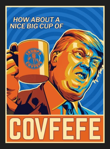 Donald trump covfefe plantilla de diseño de camiseta