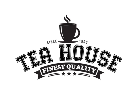 Modelo de design de logotipo de casa de chá