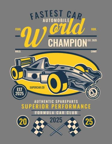 Fastest Car World Championship T-shirt Design Template