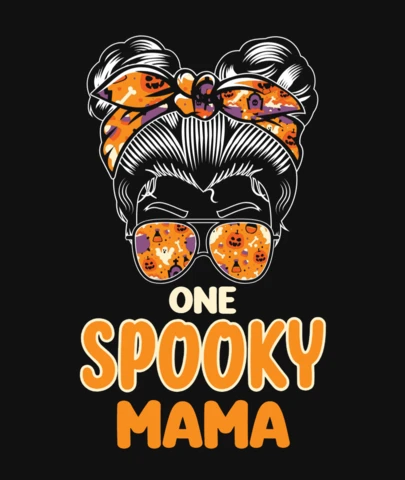 One Spooky Mama Halloween T-Shirt Design Template