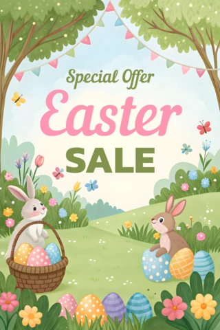 Whimsical Easter Sale Design Template for Seasonal Promotions