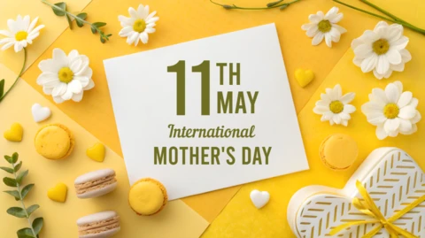 Plantilla editable de celebración del día de la madre - diseño floral brillante para el 11 de mayo