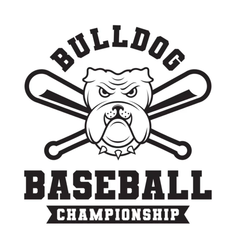 Bull Dog Baseball Championship Logo Design Template