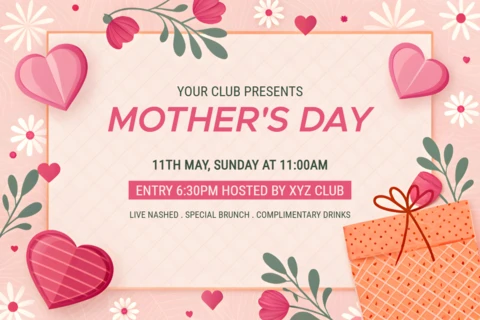 Charming Mother's Day Event Template - Floral and Heart Design