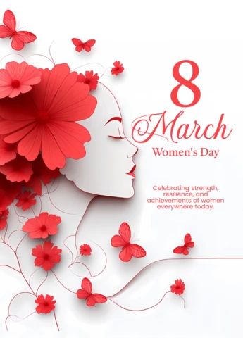 Elegant Women's Day Celebration Design Minimalist Floral Poster
