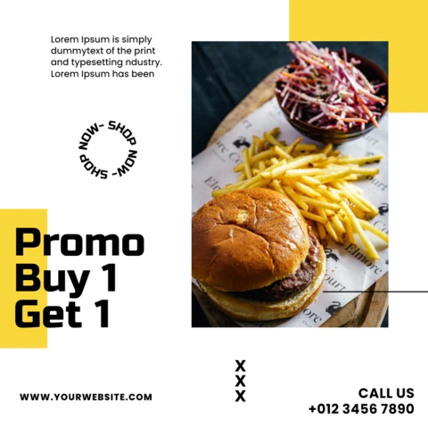 Bright Yellow Collage Instagram Post Design Template