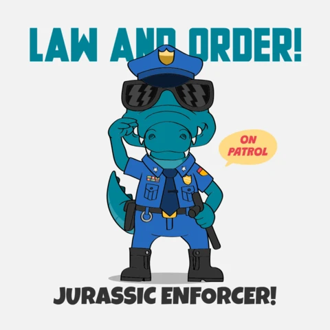 Police Crocodile On Duty Design For Funny Apparel