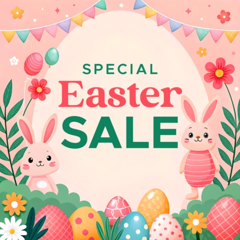Colorida plantilla de diseño de venta de Pascua para promociones festivas