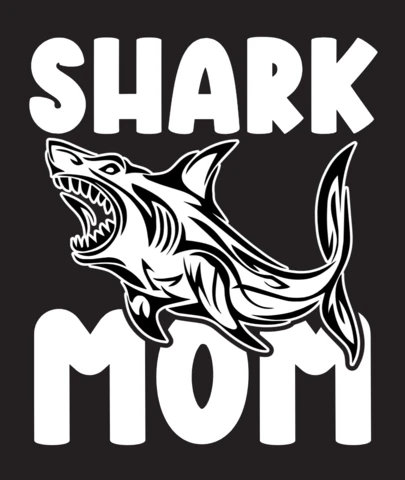 Shark Mom Fishing T-Shirt Design Template
