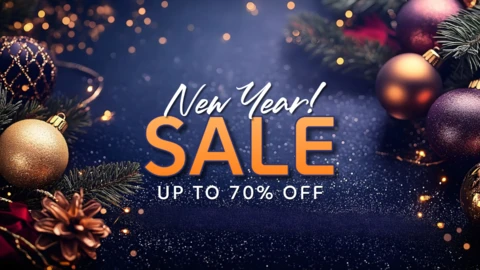 New Year Sale Festive New Year Card Design Template