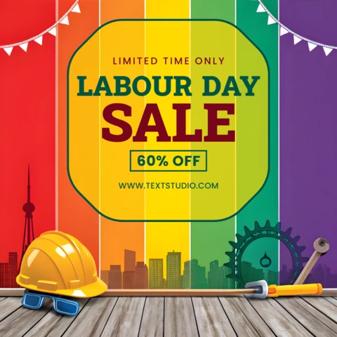 Vibrant Labour Day Sale Design Template - Editable Promotional Artwork