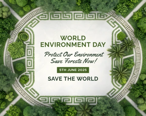 Zen Green Garden Realistic Design World Environment Day Template