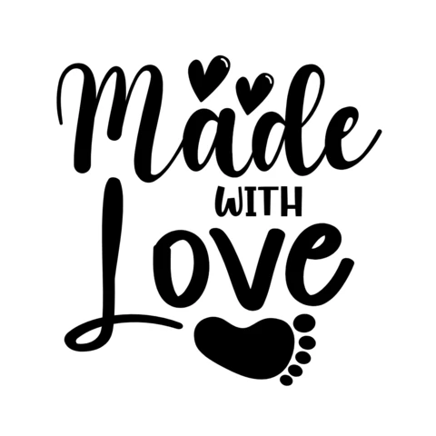 Modèle de t-shirt pour bébé "Made with love" (fait avec amour)