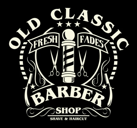 Plantilla de diseño de camiseta de barbería clásica antigua