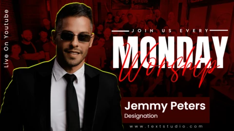 Red and black modern worship youtube thumbnail design