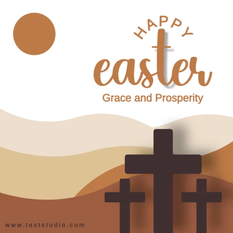Brown Illustrated Happy Easter Sunday Instagram Post