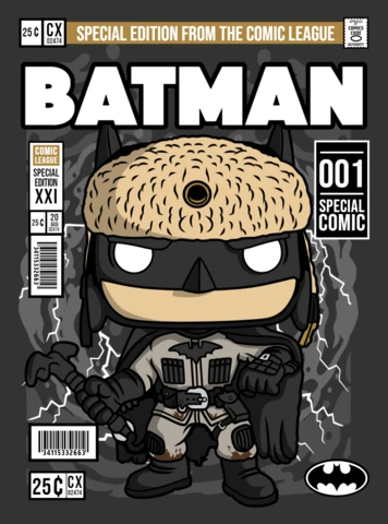 Modello di progettazione della copertina della rivista del personaggio dei cartoni animati di Red Son Batman