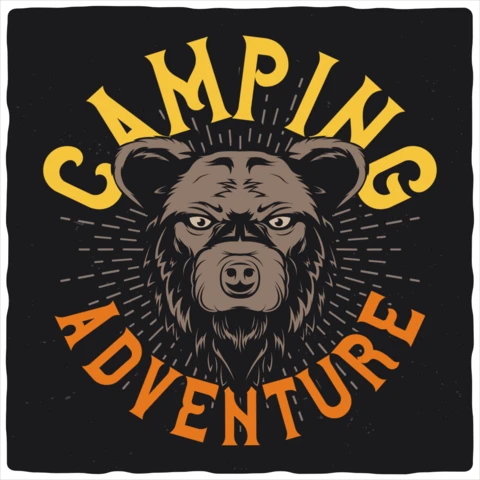 Camping Adventure Beer T-shirt Design Template