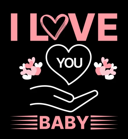 Modello di disegno a mano Love you baby per occasioni romantiche