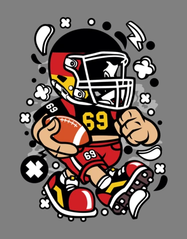 Germany Football Kid Cartoon Character T-shirt Design Template