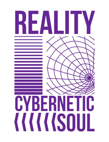 REALITY Cybernetic Soul Graphic with Abstract Grid Vortex T-Shirt Design Template