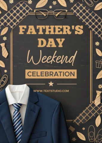 Father's Day Celebration Template with Suit Design and Elegant Style