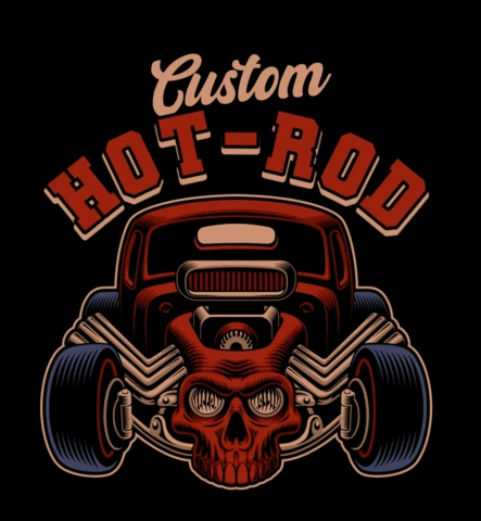 Modèle de conception de voiture ancienne hot-rod vintage
