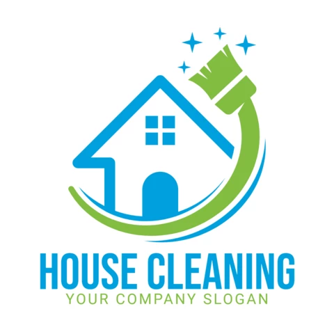 Plantilla de diseño de logotipo de servicio de limpieza de casa