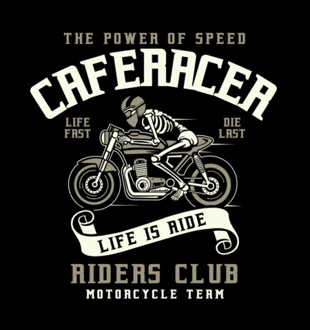 Skeleton Motorcycle Riders Club T-shirt Design Template