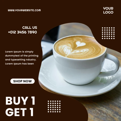 Compre 1 e leve 1 modelo de design de postagem do Instagram para promoção de café