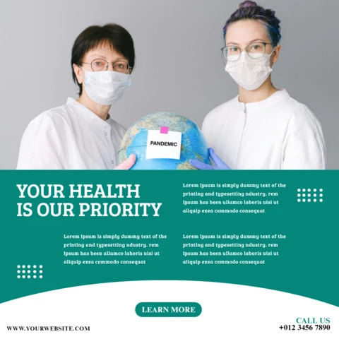 Classic Medical Leaftlet Social Media Post Design Template