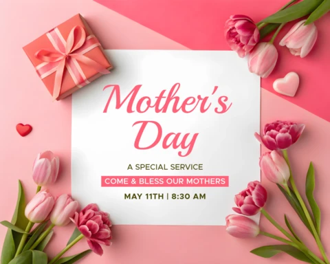 Mother's Day Celebration Template - Elegant Floral Design for Special Services