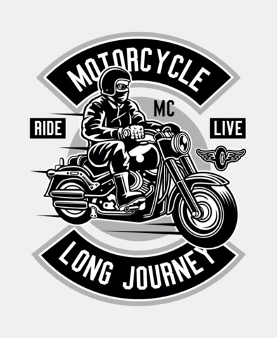 Plantilla de diseño de camiseta de viaje largo en motocicleta