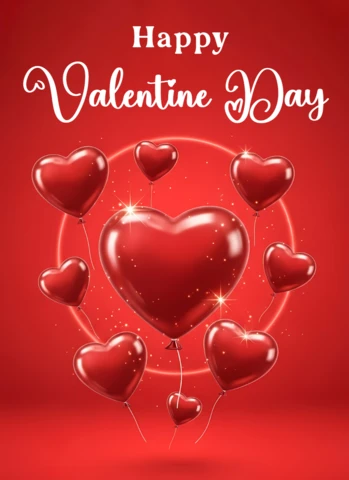 Valentinstag Herzballon Designvorlage für Grußkarten