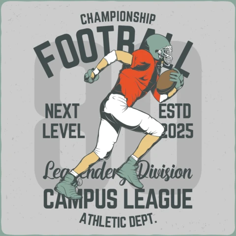 Plantilla de diseño de camiseta vintage de campeonato de fútbol
