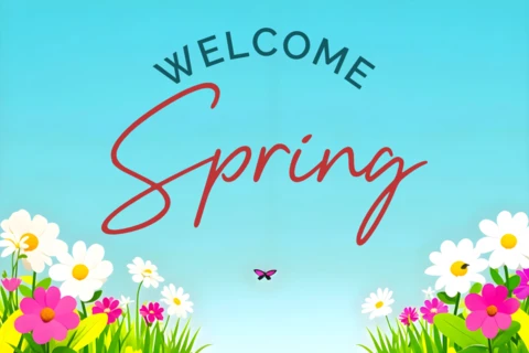 Welcome Spring Floral Design Template for Seasonal Celebrations