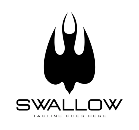 Black Swallow Logo Design Template