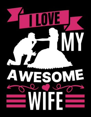 Modèle de typographie romantique pour célébrer ma merveilleuse épouse