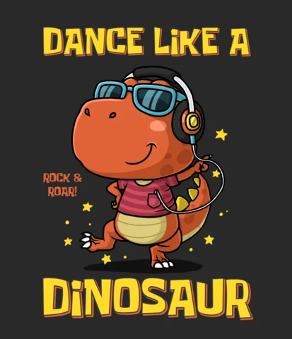 Danza como un dinosaurio diseño de ropa divertida para niños