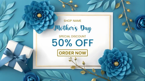 Elegante modello di invito floreale per la festa della mamma | design modificabile per le celebrazioni