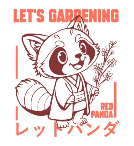 Playful Red Panda Gardening Design Template for Kids