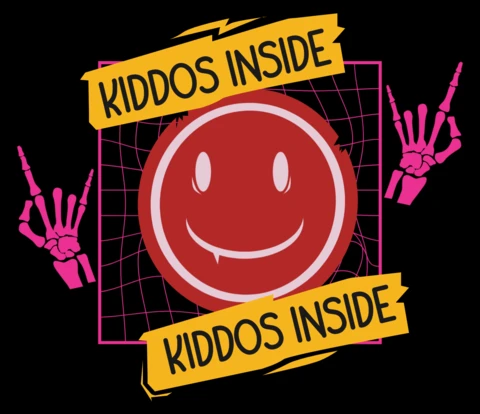 Modèle de design de smiley squelette ludique pour vêtements pour enfants