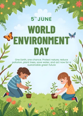 Eco-Friendly World Environment Day Design Template for Kids