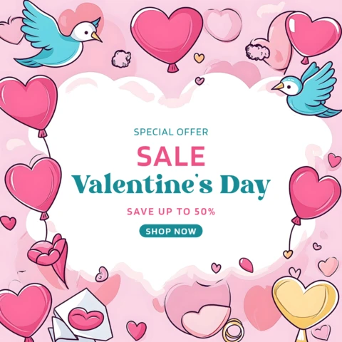 Valentinstag Verkauf Social Media Post Vorlage