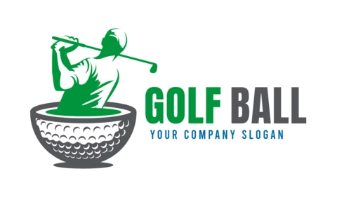 Modello di progettazione del logo della pallina da golf
