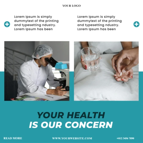 Hospital and Healthcare Advertising Social Media Post Design Template